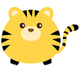 圆形老虎卡通动物