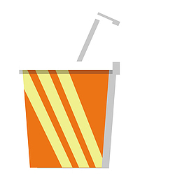 黄色条纹图案的杯子