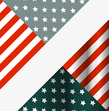 矢量手绘美国国旗
