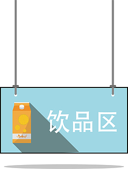 手绘超市区域矢量指示牌
