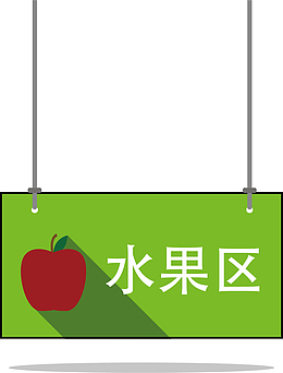水果超市区域矢量指示牌