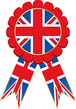 红色矢量英国国旗徽章png图