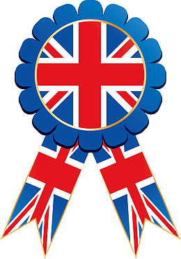 创意矢量英国国旗徽章图