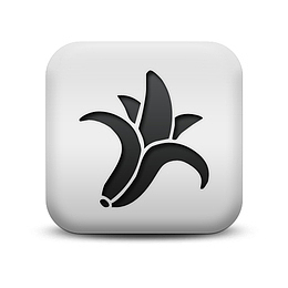 磨砂白广场图标食品饮料食品香蕉