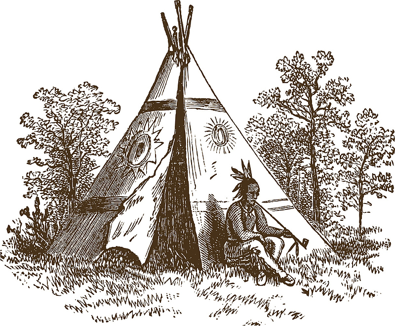 三角矢量印第安帐篷