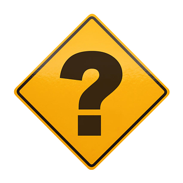 问号四边形黄色警告牌实物