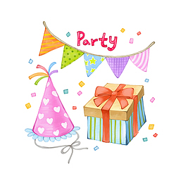 Party节日装饰三角红旗免抠图
