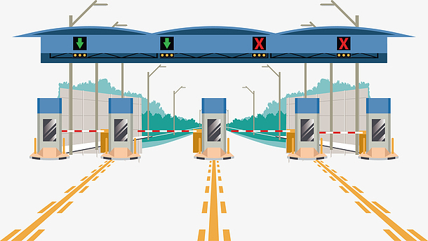 高速入口卡通插画