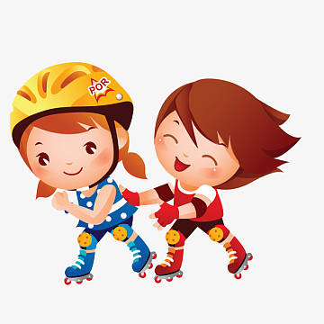 玩轮滑的女孩设计矢量图