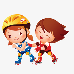 玩轮滑的女孩设计矢量图