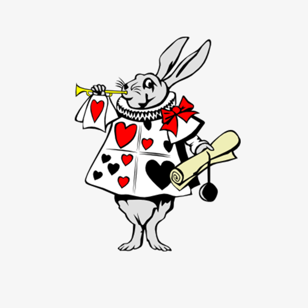 手绘爱丽丝梦游兔子设计元素