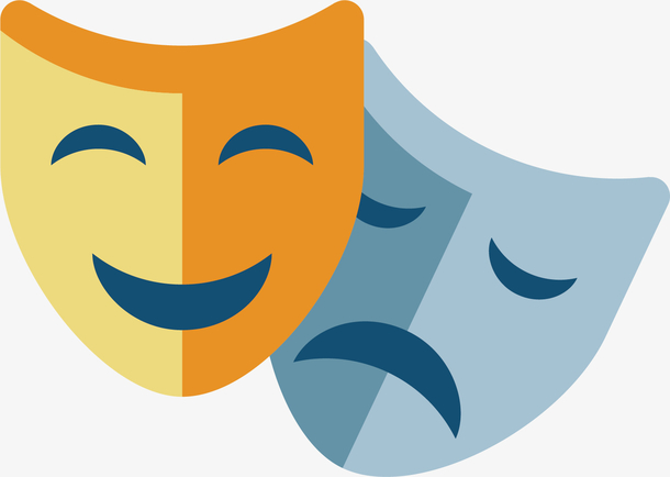 矢量图微笑难过面具