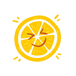 黄色卡通橙子矢量图