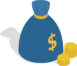 矢量图蓝色的钱袋