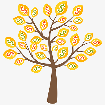 卡通摇钱树免抠图