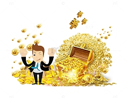黄金时代金融理财插画