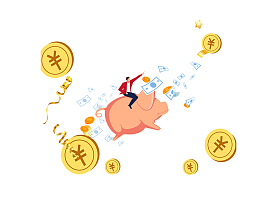 金融理财金融商务主题插画