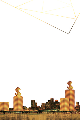 黄金时代金融商务创意海报边框