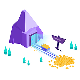 矢量金矿钱币金融理财