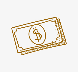 手绘卡通纸币钱币