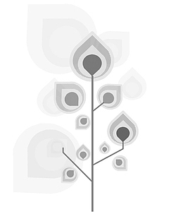 黑白灰树叶PPT模板素材