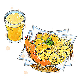 啤酒配大红虾美食