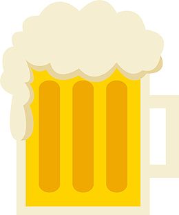 卡通黄色啤酒图标