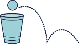 抛物线矢量卡通风格乒乓球