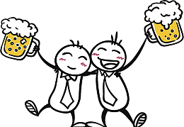 喝啤酒欢呼