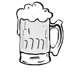 手绘一大杯啤酒素材免抠