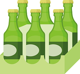 一箱矢量绿色啤酒