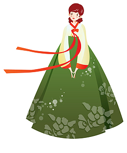 穿韩服的漂亮女孩