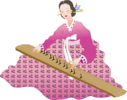 矢量韩国女士
