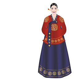 穿韩国传统服饰的美女