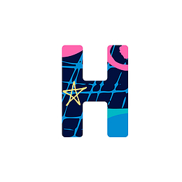 炫彩的H字母免抠素材