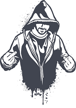 矢量手绘涂鸦街头男人