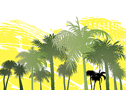 矢量涂鸦棕树林