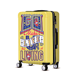 黄色旅行箱手绘卡通涂鸦设计素材