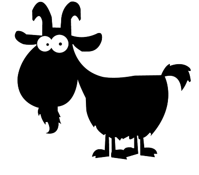 纯黑色黑山羊素材手绘图