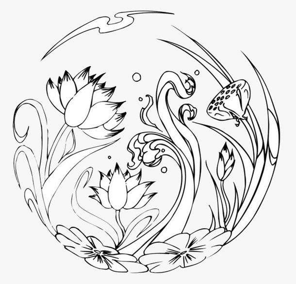 莲花图案素材免费下载_觅元素