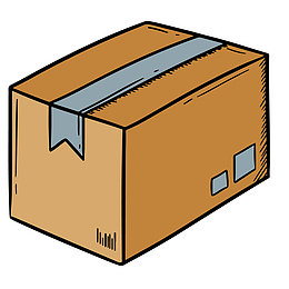 手绘邮寄包裹设计矢量图