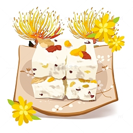 重阳节菊花糕食物元素