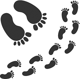手绘创意脚印免抠图