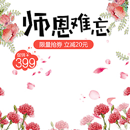 师恩难忘教师节电商主图