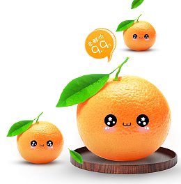 清新美味水果橙子免抠