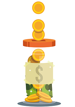 一个黄色的水果存钱罐