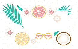 手绘多彩水果橙子