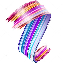 彩色3D丝带免抠PNG
