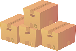 堆在一起的快递盒子