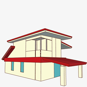 矢量房屋建筑三维场景